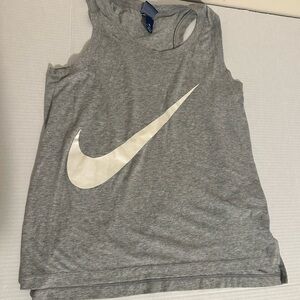Nike Gray Retro Athletic Tank Top with White Logo